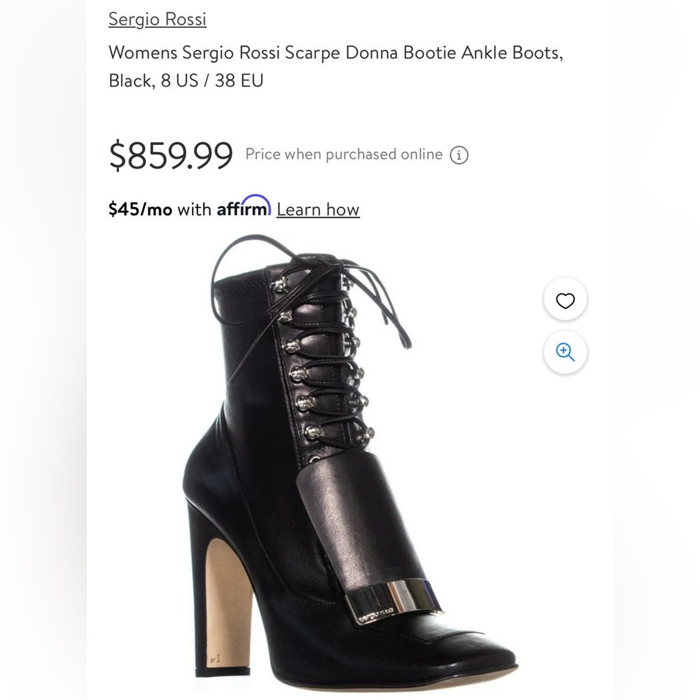 Sergio rossi black ankle boots size 8